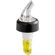1.5 OZ. CLEAR SPOUT / YELLOW T AIL MEASURED LIQUOR POURER WIT