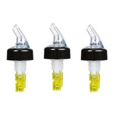 1.5 OZ. CLEAR SPOUT / YELLOW T AIL MEASURED LIQUOR POURER WIT