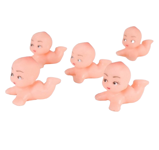 1.75 Inch Mini Kewpie Plastic Dolls 12 Pieces Baby Shower Favors Decoration
