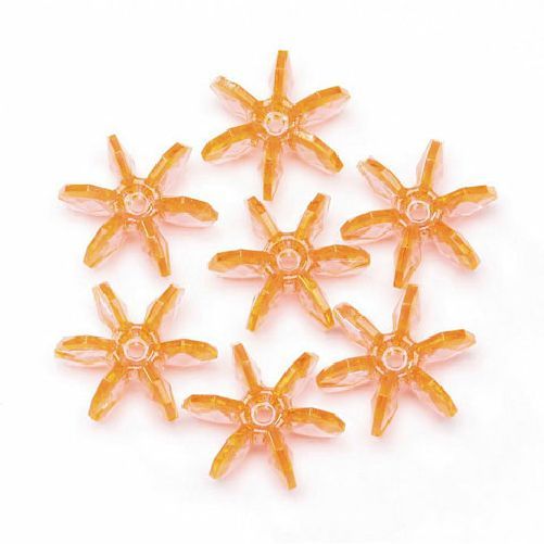 18mm Transparent Orange Hyacinth Starflake Beads 500 Pieces - artcovecrafts.com