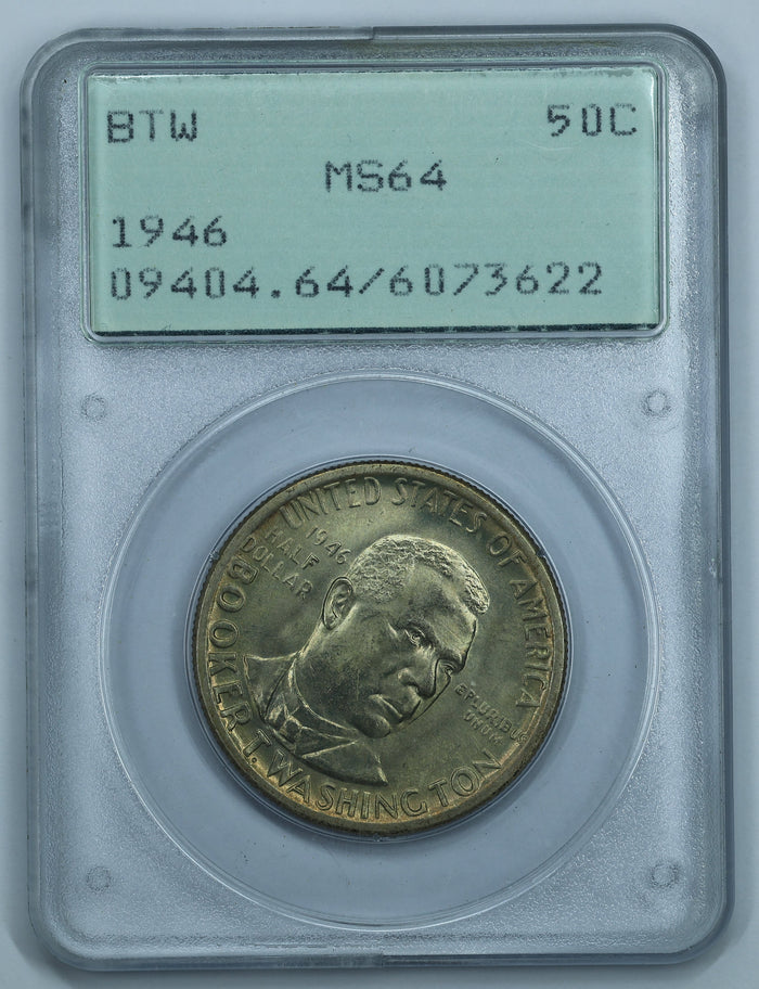 1946 Booker T. Washington Half Dollar 50c Commemorative - PCGS MS64 Rattler