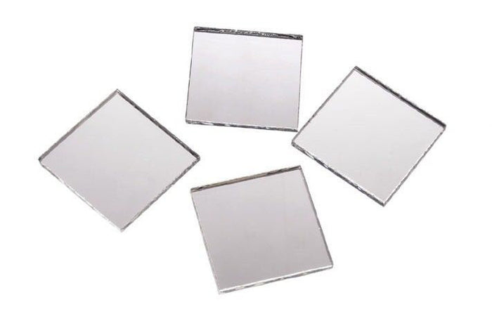 2 Inch Glass Craft Mini Square Mirrors 12 Pieces Square Mosaic Mirror Tiles - artcovecrafts.com