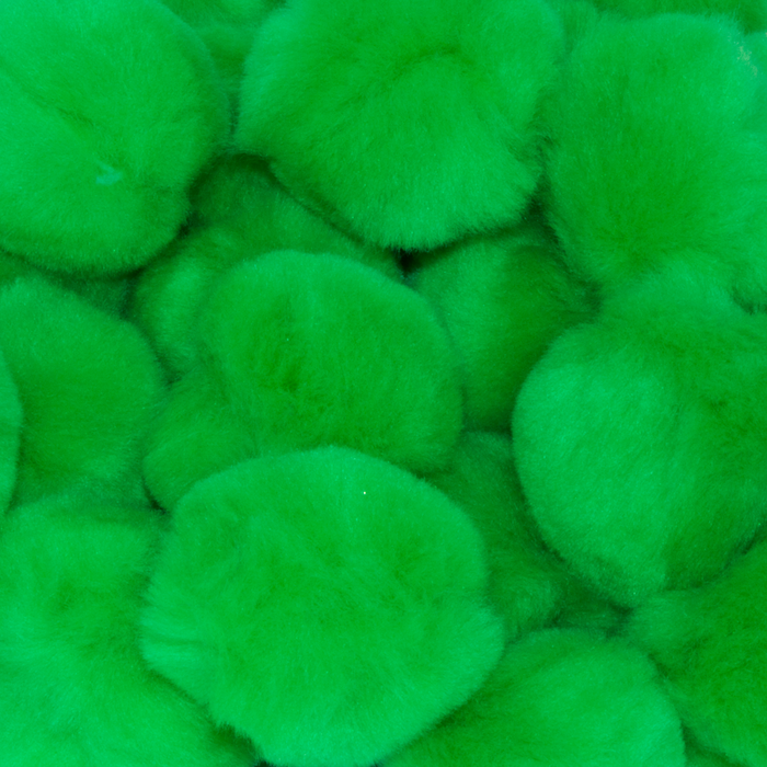 2 Inch Neon Green Craft Pom Poms 25 Pieces - artcovecrafts.com