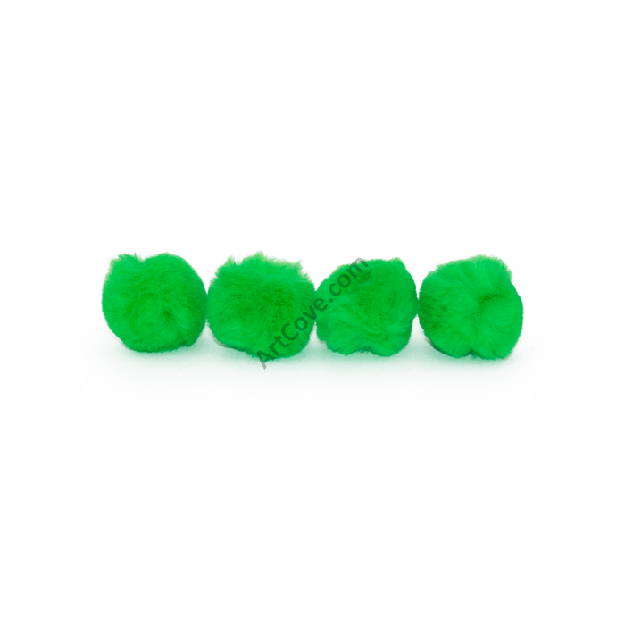 2 Inch Neon Green Craft Pom Poms 25 Pieces - artcovecrafts.com