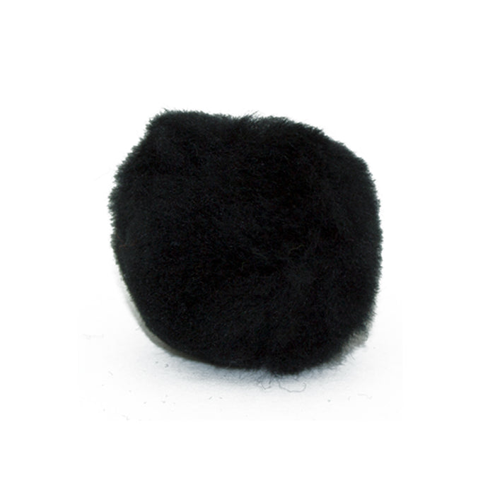 3 Inch Black Large Craft Pom Poms 12 Pieces - artcovecrafts.com