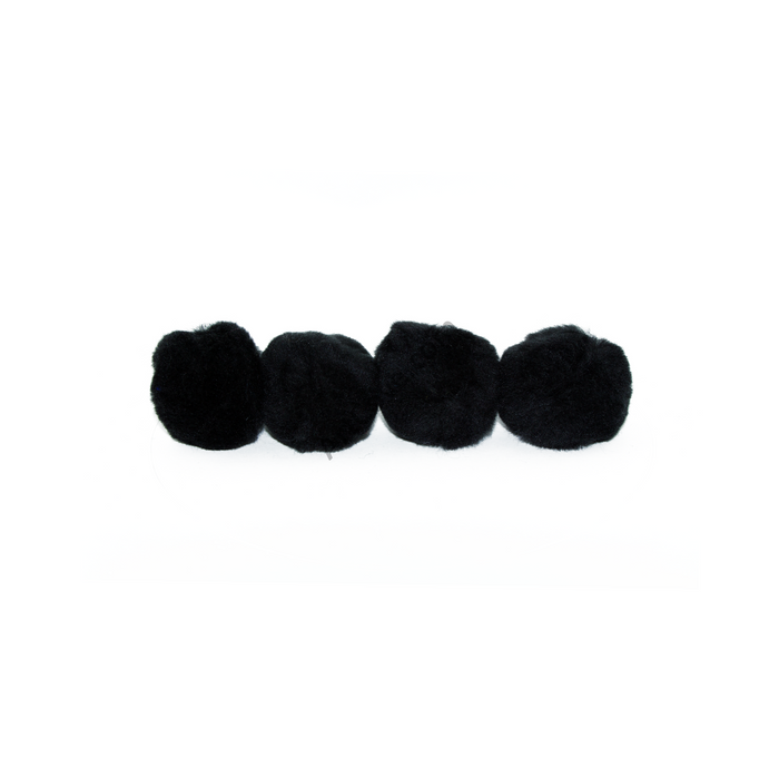 3 Inch Black Large Craft Pom Poms 12 Pieces - artcovecrafts.com