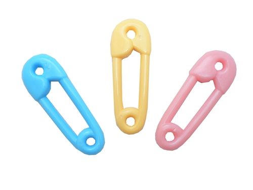 2.5 inch Pink Small Plastic Diaper Pins for Baby Shower Favors Bulk 144 Pieces