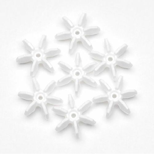 25mm Opaque White Starflake Beads 144 Pieces - artcovecrafts.com