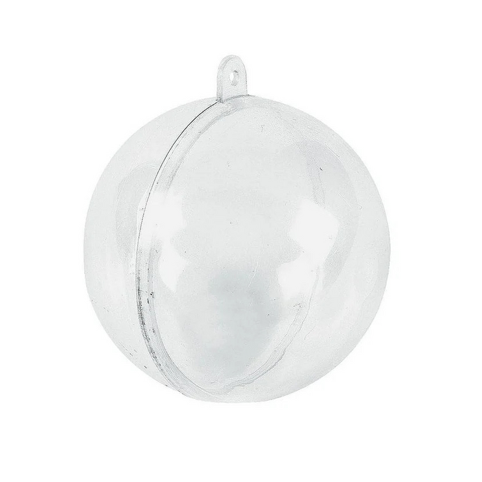 3.25 inch 80mm Clear Fillable Plastic Ornament Balls for Crafts