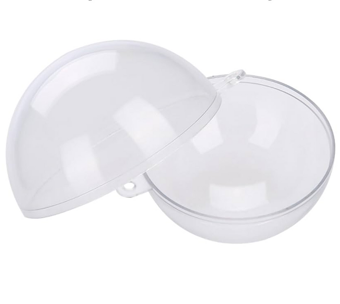 3.25 inch 80mm Clear Fillable Plastic Ornament Balls for Crafts 12 Pieces