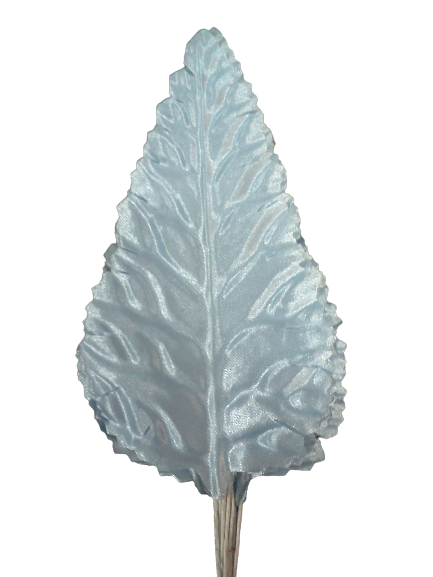 3.5 inch Blue Artificial Leaves with White Stems 144 Pieces