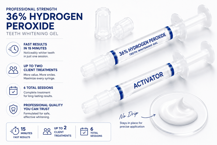 36% hydrogen peroxide dual-barrel whitening gel fresh-mix system
