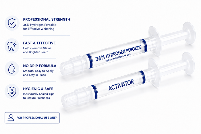 36% hydrogen peroxide teeth whitening gel for professional use
