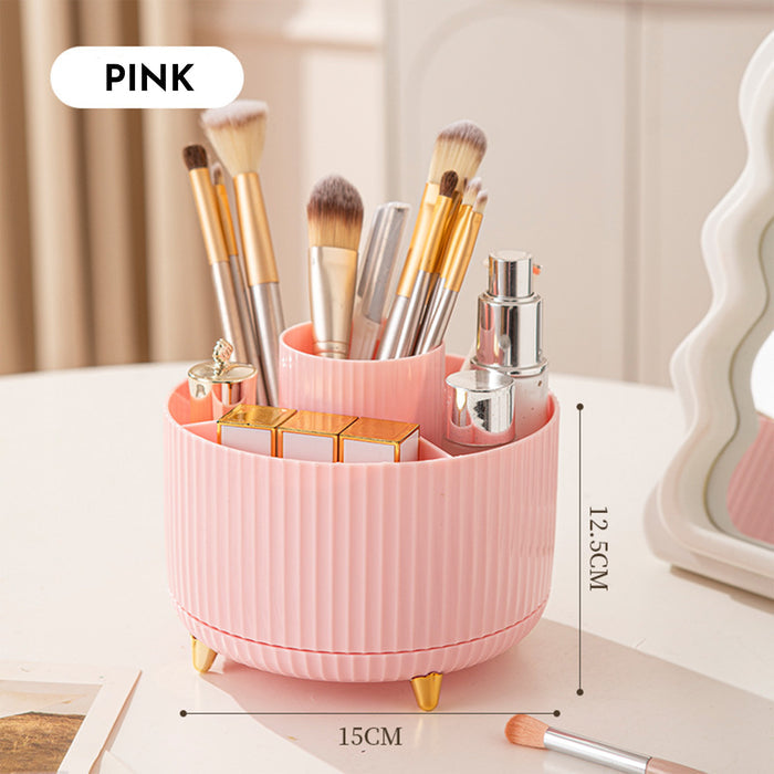 360 Rotating Makeup Brush Holder & Organizer  Countertop Storage For Cosmetics & Skincare 8 Colours 🇨🇳
