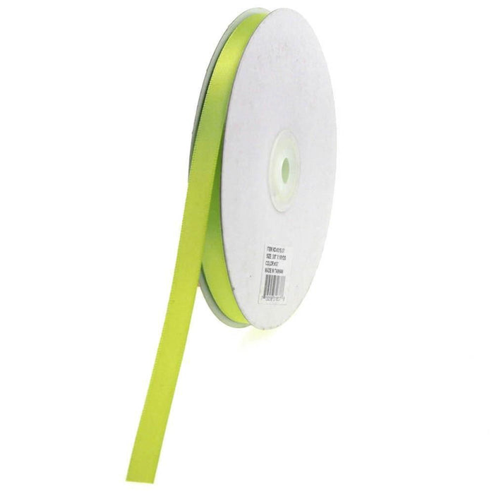 3/8 inch Apple Green Double Faced Satin Ribbon 100 Yard Roll