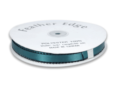 3/8 inch Emerald Green Picot Edge Satin Ribbon 50 Yard Roll - artcovecrafts.com