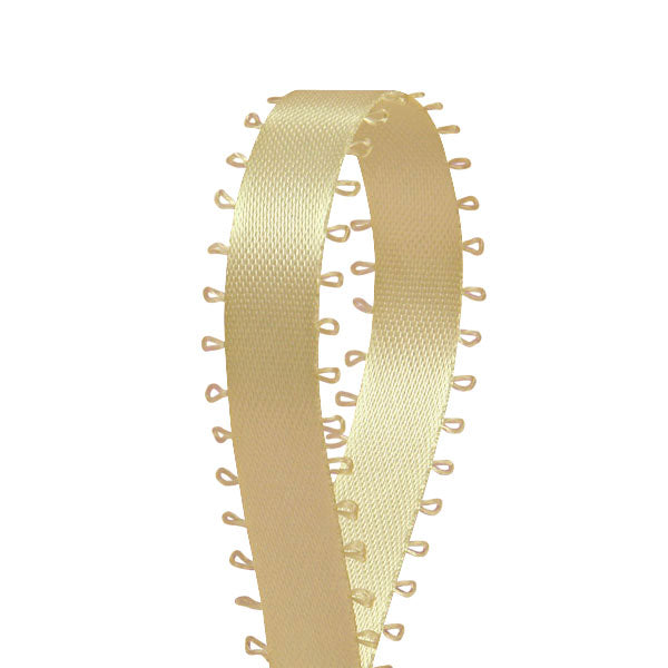 3/8 inch Ivory Picot Edge Satin Ribbon 50 Yard Roll - artcovecrafts.com