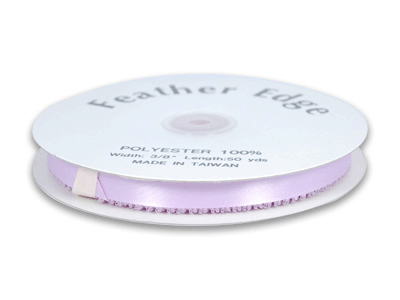 3/8 inch Lavender Picot Edge Satin Ribbon 50 Yard Roll - artcovecrafts.com
