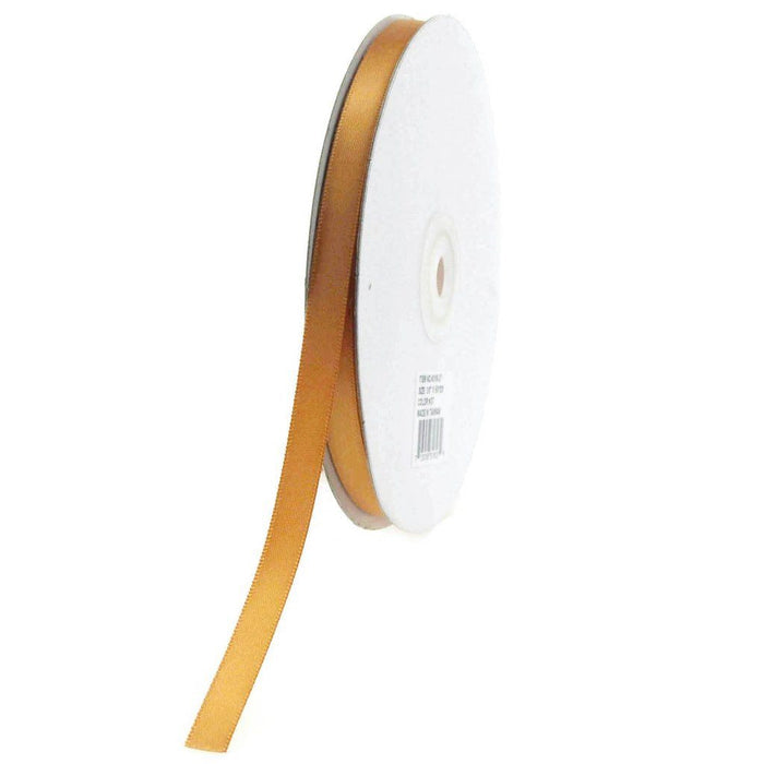 3/8 inch Old Gold Double Faced Satin Ribbon 100 Yard Roll