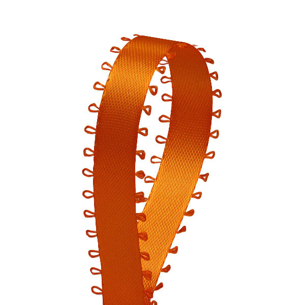 3/8 inch Orange Picot Edge Satin Ribbon 50 Yard Roll - artcovecrafts.com
