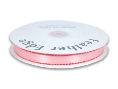 3/8 inch Pink Picot Edge Satin Ribbon 50 Yard Roll - artcovecrafts.com