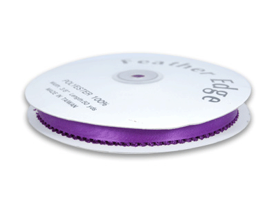 3/8 inch Purple Picot Edge Satin Ribbon 50 Yard Roll - artcovecrafts.com