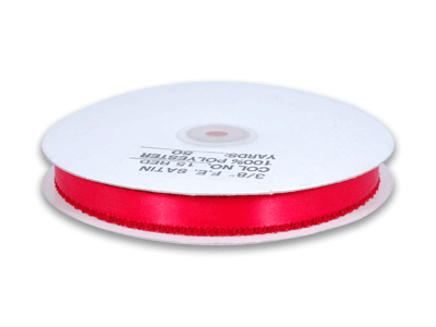 3/8 inch Red Green Picot Edge Satin Ribbon 50 Yard Roll - artcovecrafts.com
