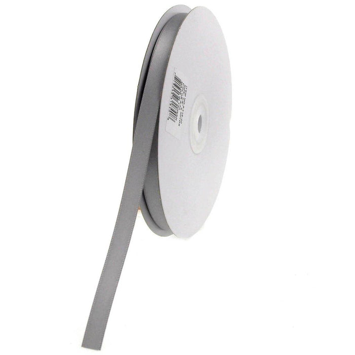 3/8 inch Silver Double Faced Satin Ribbon 100 Yard Roll
