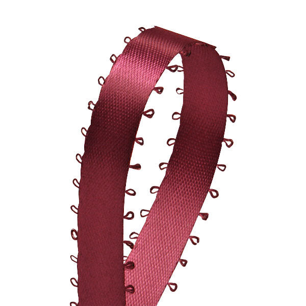 3/8 inch Wine Picot Edge Satin Ribbon 50 Yard Roll - artcovecrafts.com