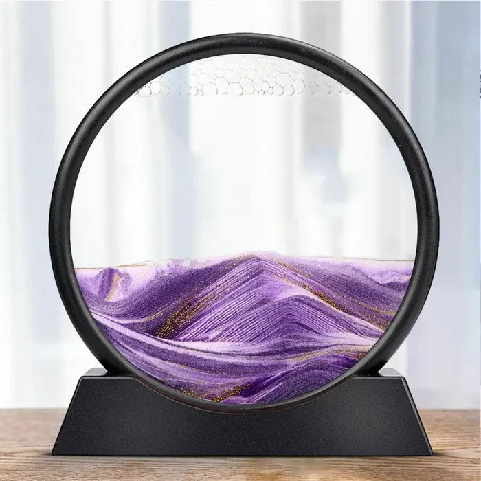 3D Dynamic Moving Sand Painting round glass stand 🇨🇳