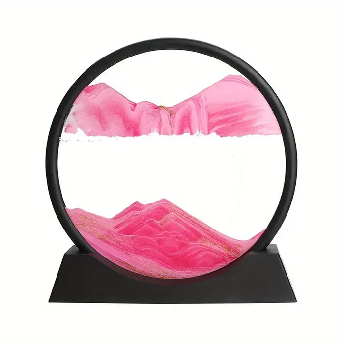 3D Dynamic Moving Sand Painting round glass stand 🇨🇳