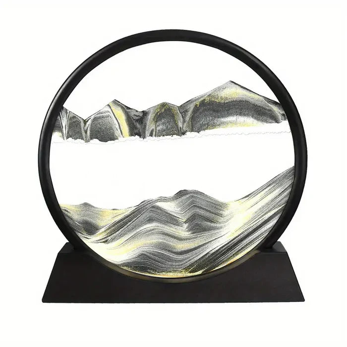3D Dynamic Moving Sand Painting round glass stand 🇨🇳