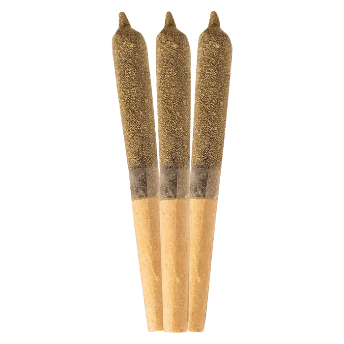 Close-up, angled view of the 420mg Triple Infused Pre Rolled 1 x 1 g, displaying its rolled paper texture and cylindrical shape.