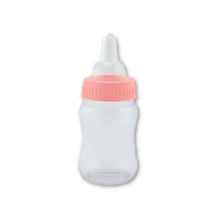 4.25 Fillable Plastic Mini Baby Bottles Pink Cap 12 Pieces Baby Shower Shower Favors - artcovecrafts.com