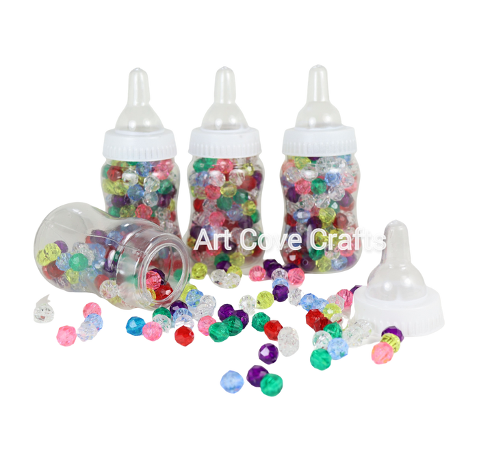 4.25 inch Fillable Plastic Mini Baby Bottles Bulk White Cap 24 Pieces Baby Shower Shower Favors - artcovecrafts.com