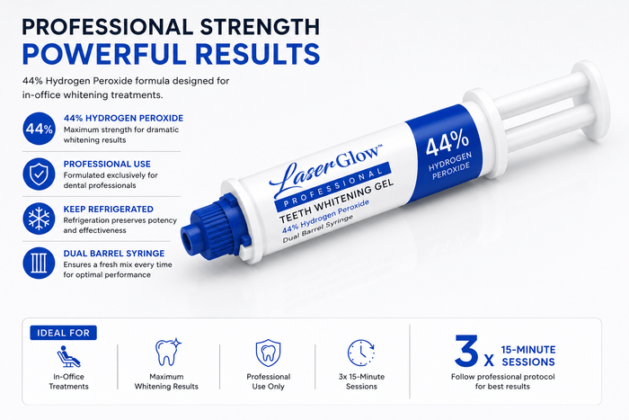 Professional 44% hydrogen peroxide gel for in-office teeth whitening