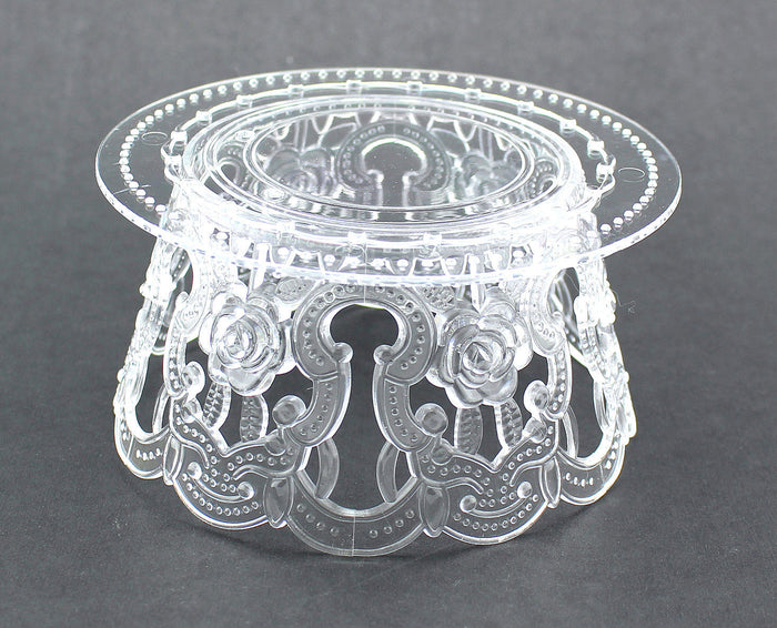 4.5 Inch Clear Plastic Ornament Base For Cake Topper Base & Favors 12 Pieces - artcovecrafts.com