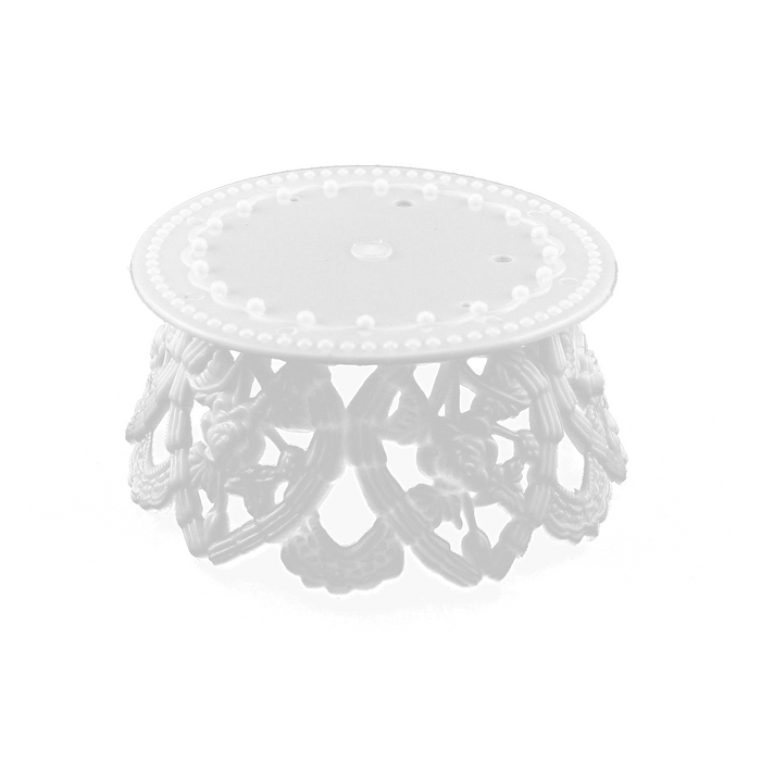 4.5 Inch White Plastic Ornament Base For Cake Topper Base & Favors 12 Pieces - artcovecrafts.com
