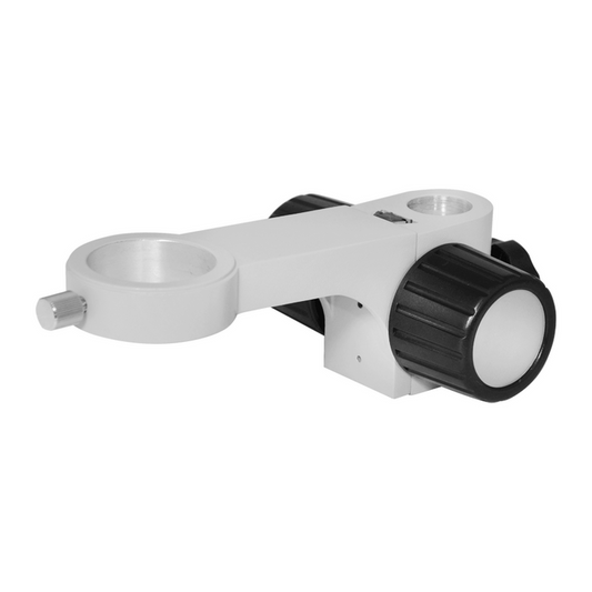 45mm E-Arm, Microscope Coarse Focus Block, 25mm Post Hole, SKU SA08041101, three quarter front view