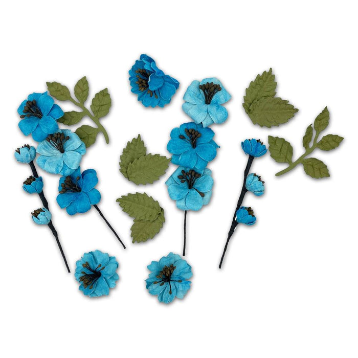 49 And Market - Wildflowers Paper Flowers - Pacific. Pack includes 12 separate pieces. The assortment includes 3 individual flowers that measure 1.75 inches wide. Available at Embellish Away located in Bowmanville Ontario Canada.