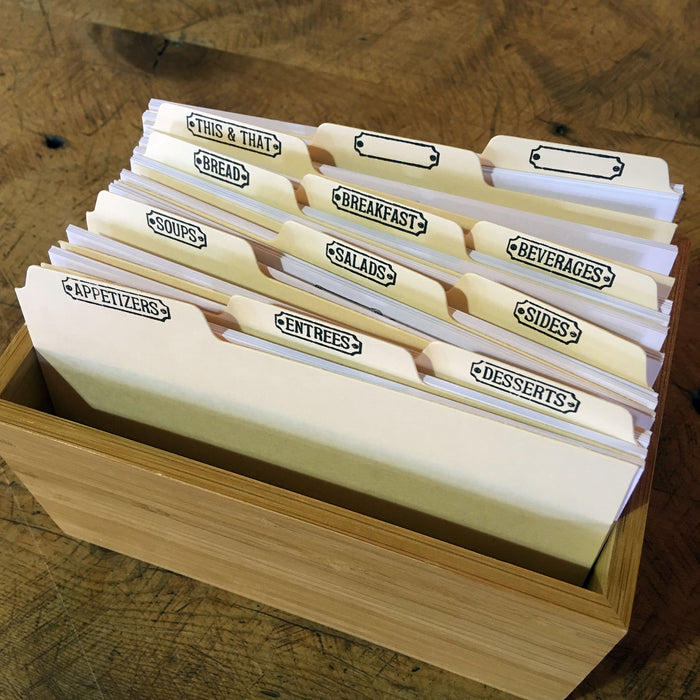 4"x6" Letterpress Recipe Cards and Dividers