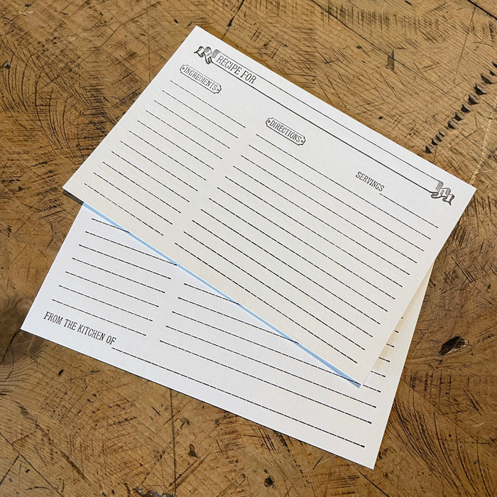 4"x6" Letterpress Recipe Cards and Dividers