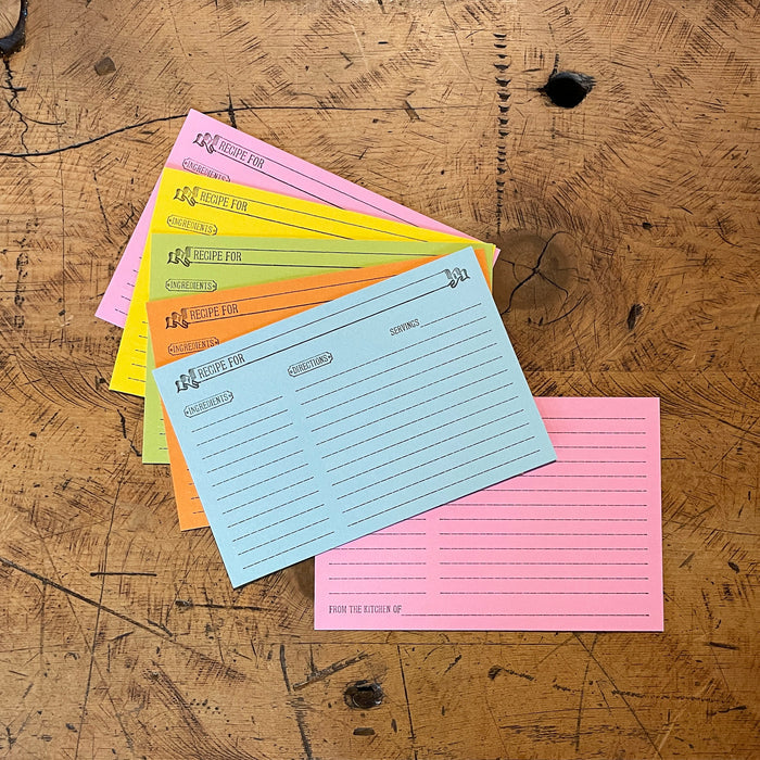 4"x6" Letterpress Recipe Cards and Dividers