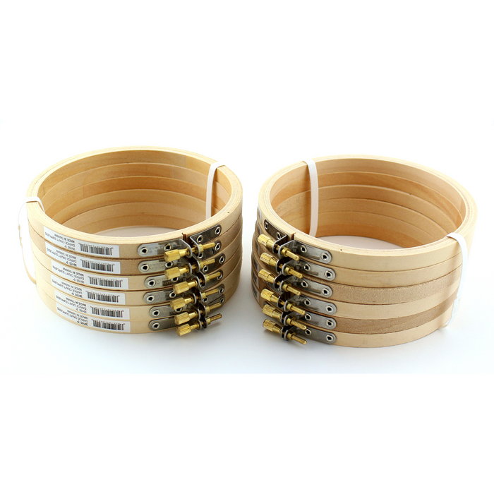 5 inch Round Wooden Embroidery Hoops Bulk 12 Pieces - artcovecrafts.com