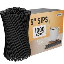 5" SIP STIR STRAW / BLACK (10/ 1,000/10,000)