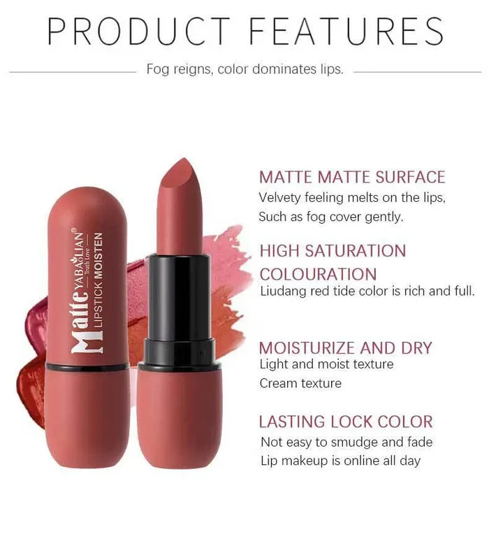 6-Color Matte Lipstick