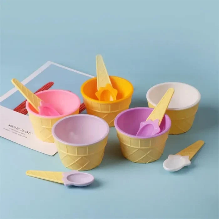 6 pcs colourful ice cream bowl sets 🇨🇳