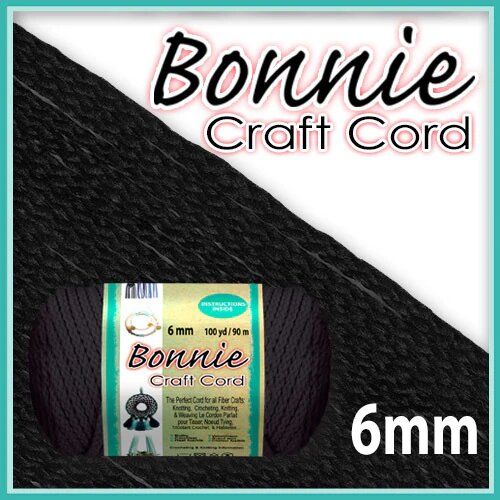 6mm Black Macrame Cord 100 Yards