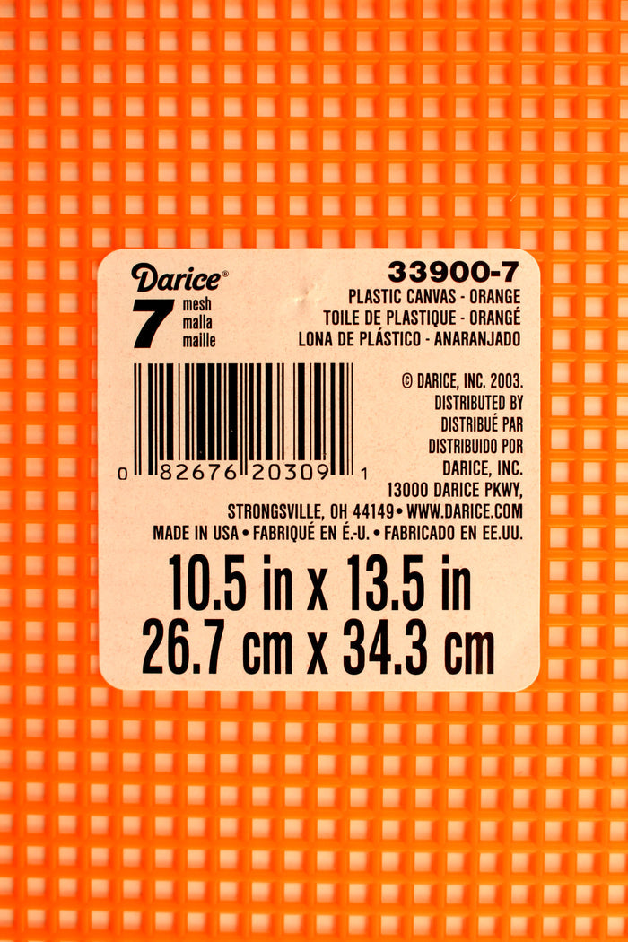 7 Mesh Count Orange Plastic Canvas Sheet 10.5 x 13.5 Inch 1 Sheet - artcovecrafts.com
