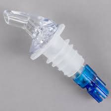 .875 OZ. CLEAR SPOUT / BLUE TA IL MEASURED LIQUOR POURER WITH